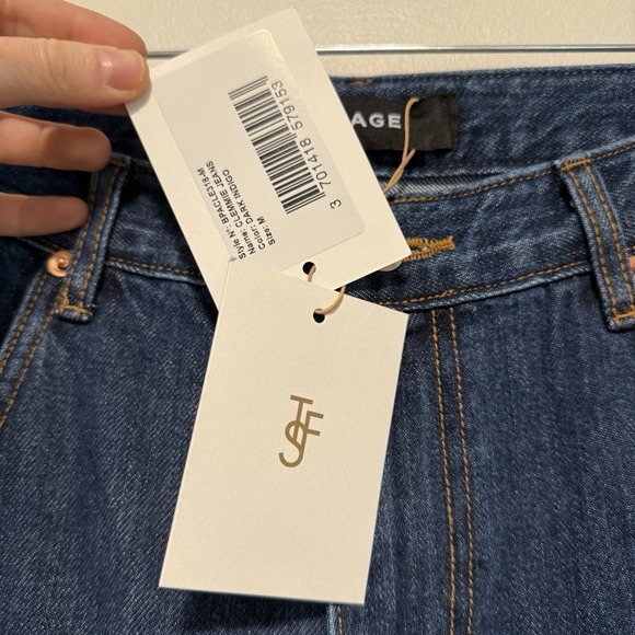 The Franke Shop Stage NWT Clemmie Wide Leg Jean in Dark Indigo Size Medium - Picture 7 of 12